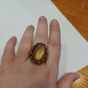 Amber statement ring